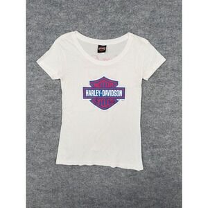 Harley-Davidson Bravado Women's White Scoop Neck Tee Small 2018 Palm Bay FL